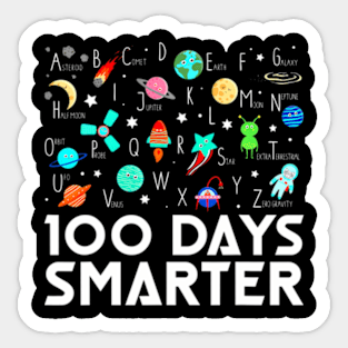 100Th Day Of School 100 Days Smarter Books Space Lover Sticker